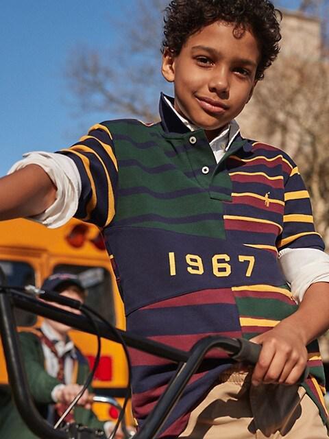 商品Ralph Lauren|Little Boy's & Boy's Striped Rugby Polo Shirt,价格¥478-¥512,第5张图片详细描述