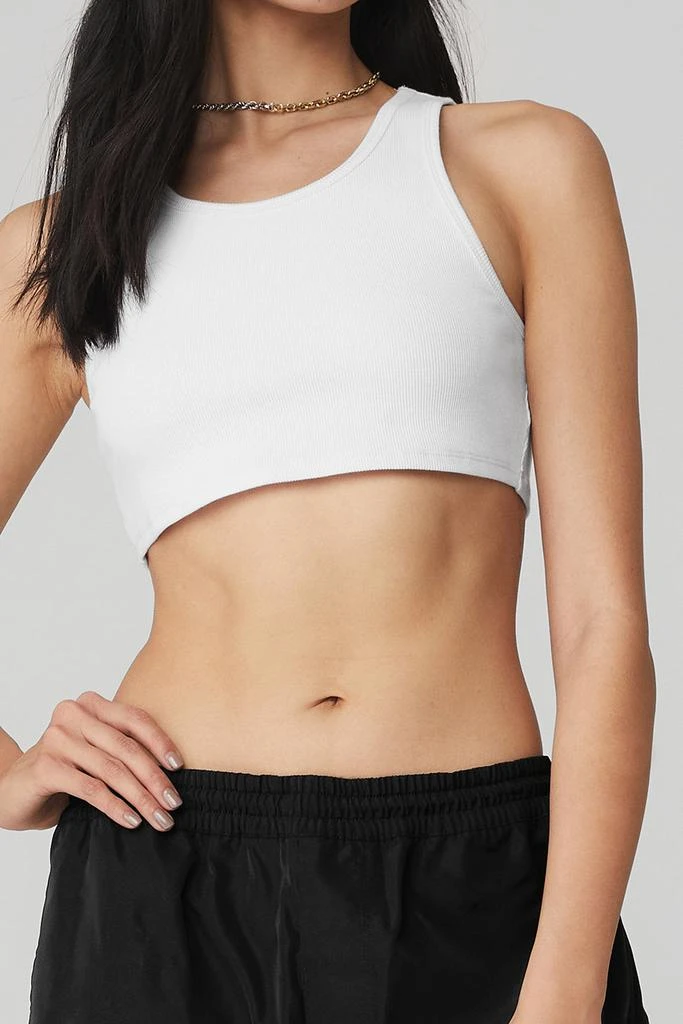 商品Alo|Ribbed Vibe Tank - White,价格¥353,第5张图片详细描述