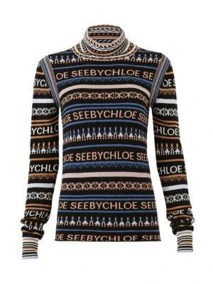 商品See by Chloé|Logo Wool Blend Turtleneck Sweater,价格¥660,第4张图片详细描述