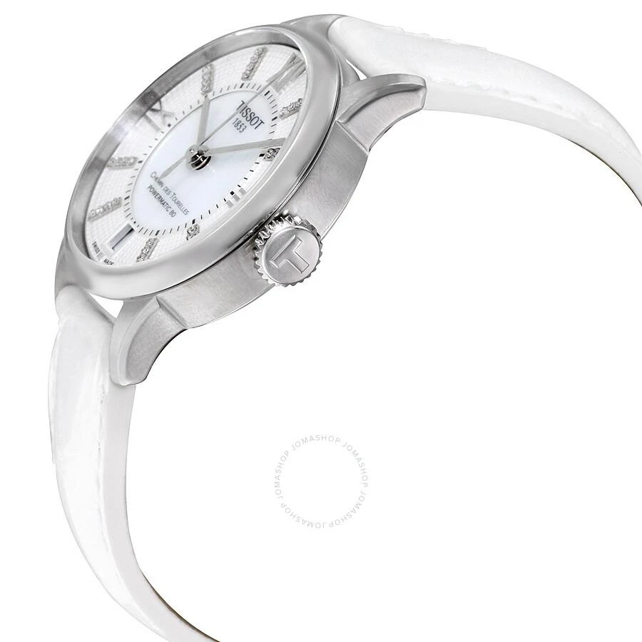 商品Tissot|女士机械手表Powermatic 80机芯 白色真皮表带 T099.207.16.116.00,价格¥2121,第2张图片详细描述