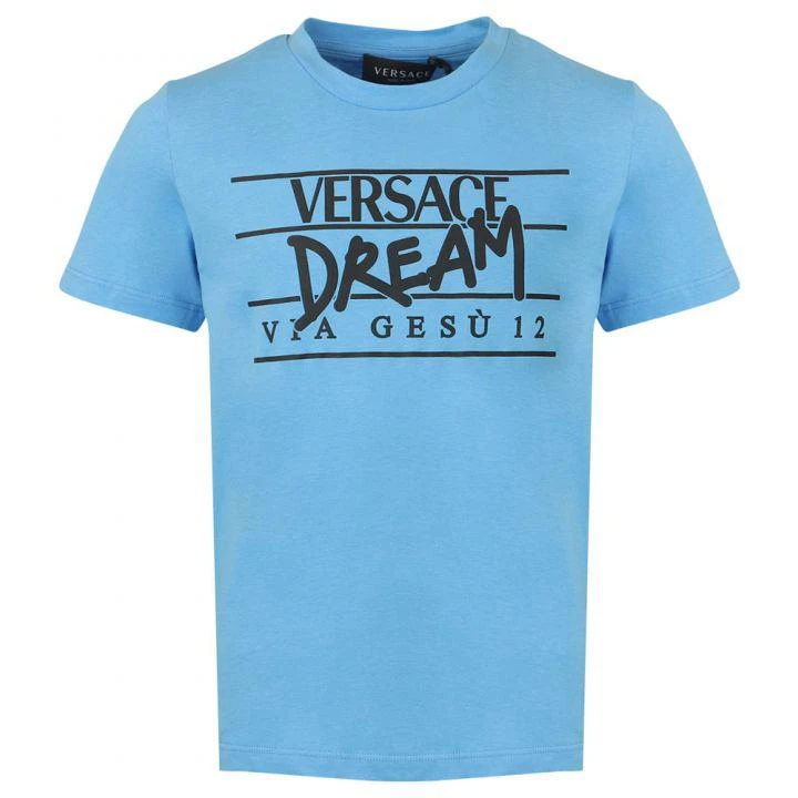 商品Versace|Dream Logo Blue Short Sleeve T Shirt,价格¥381,第1张图片