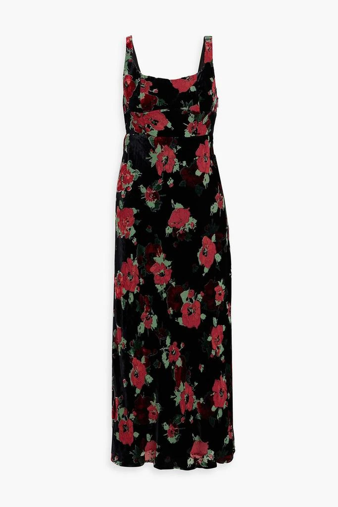 商品Rixo|Benedict floral-print devoré-velvet midi dress,价格¥1087,第1张图片