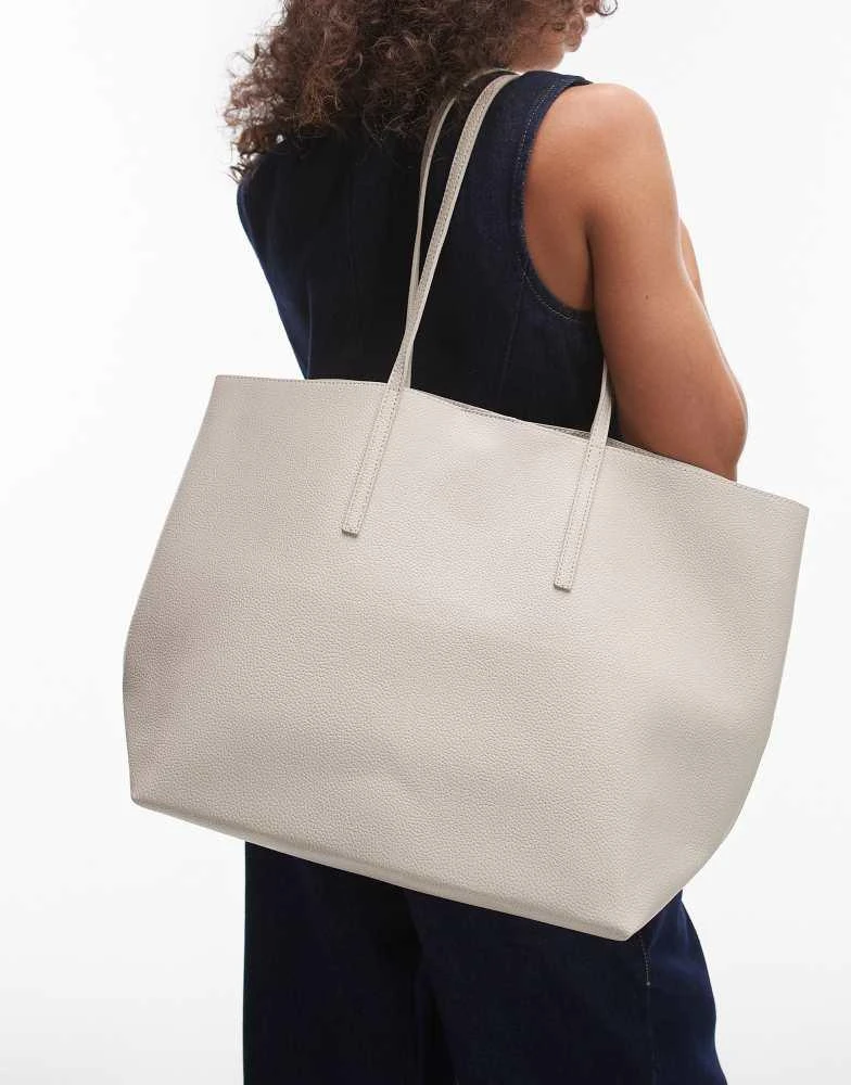 商品Mango|Mango large tote bag in beige,价格¥313,第4张图片详细描述