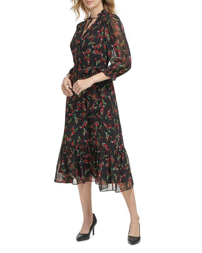 商品Karl Lagerfeld Paris|Floral Chiffon Midi Dress,价格¥785,第5张图片详细描述