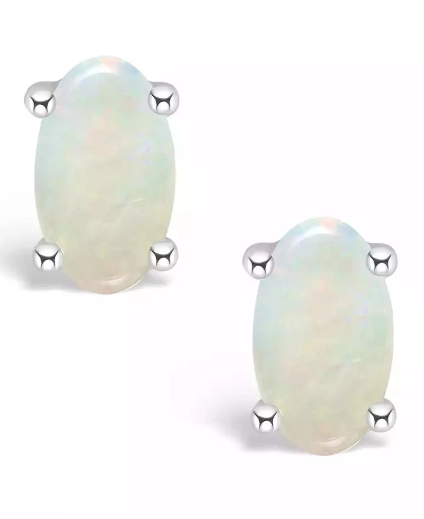 商品Macy's|Opal (1/3 ct.t.w) Stud Earrings in 14K White Gold or 14K Yellow Gold,价格¥1178,第3张图片详细描述