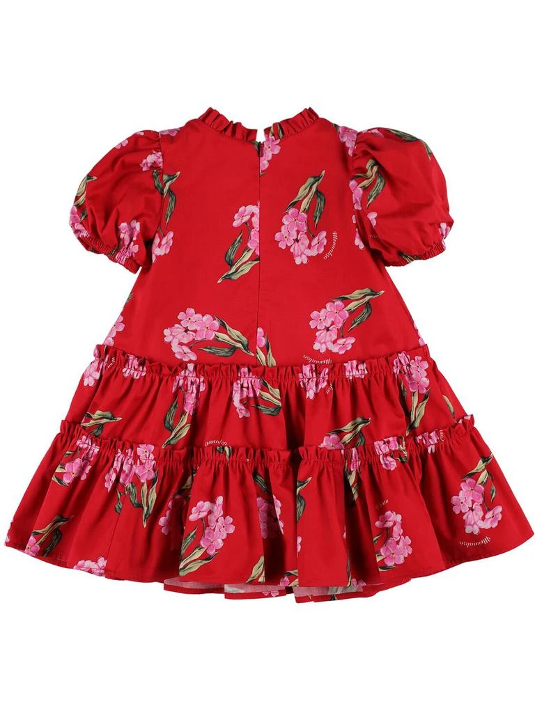 商品MONNALISA|Flower Printed Cotton Poplin Dress,价格¥853,第3张图片详细描述
