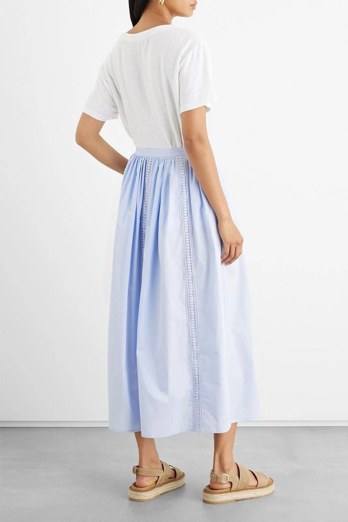 商品IRIS & INK|Melanie crochet-trimmed organic cotton-poplin midi skirt,价格¥722,第3张图片详细描述