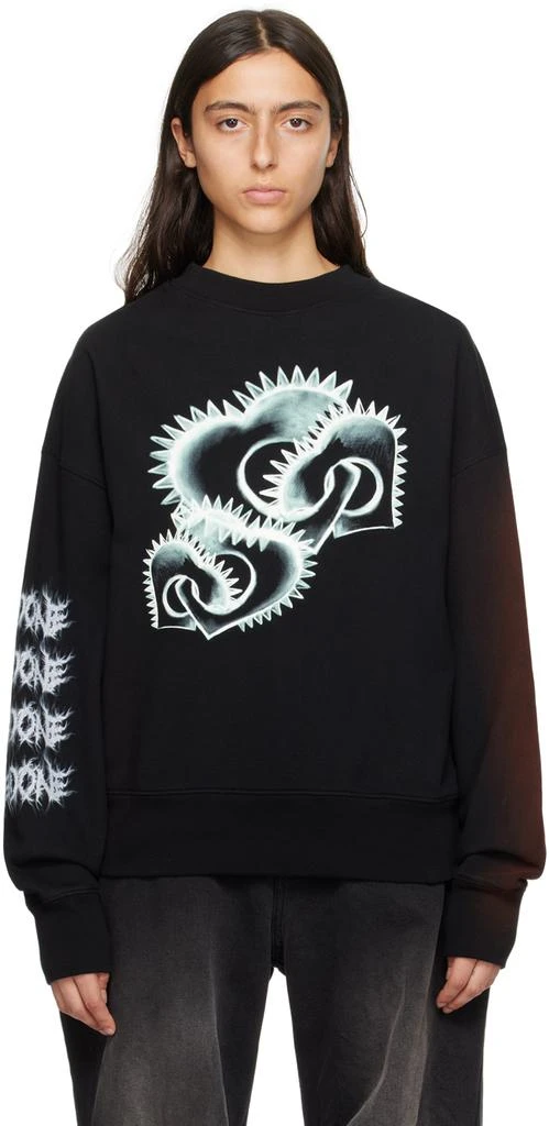 商品We11done|Black Printed Sweatshirt,价格¥1231,第1张图片