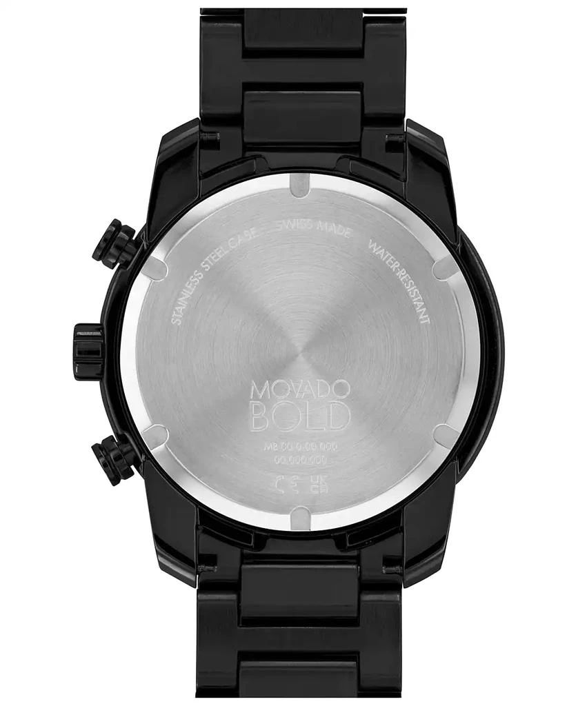 商品Movado|Men's Bold Verso Swiss Quartz Chronograph Ionic Plated Black Steel Bracelet Watch 44mm,价格¥7408,第3张图片详细描述