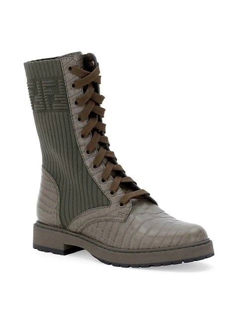 商品Fendi|Rockoko Croco-Embossed Leather Logo Biker Boots,价格¥8246,第2张图片详细描述