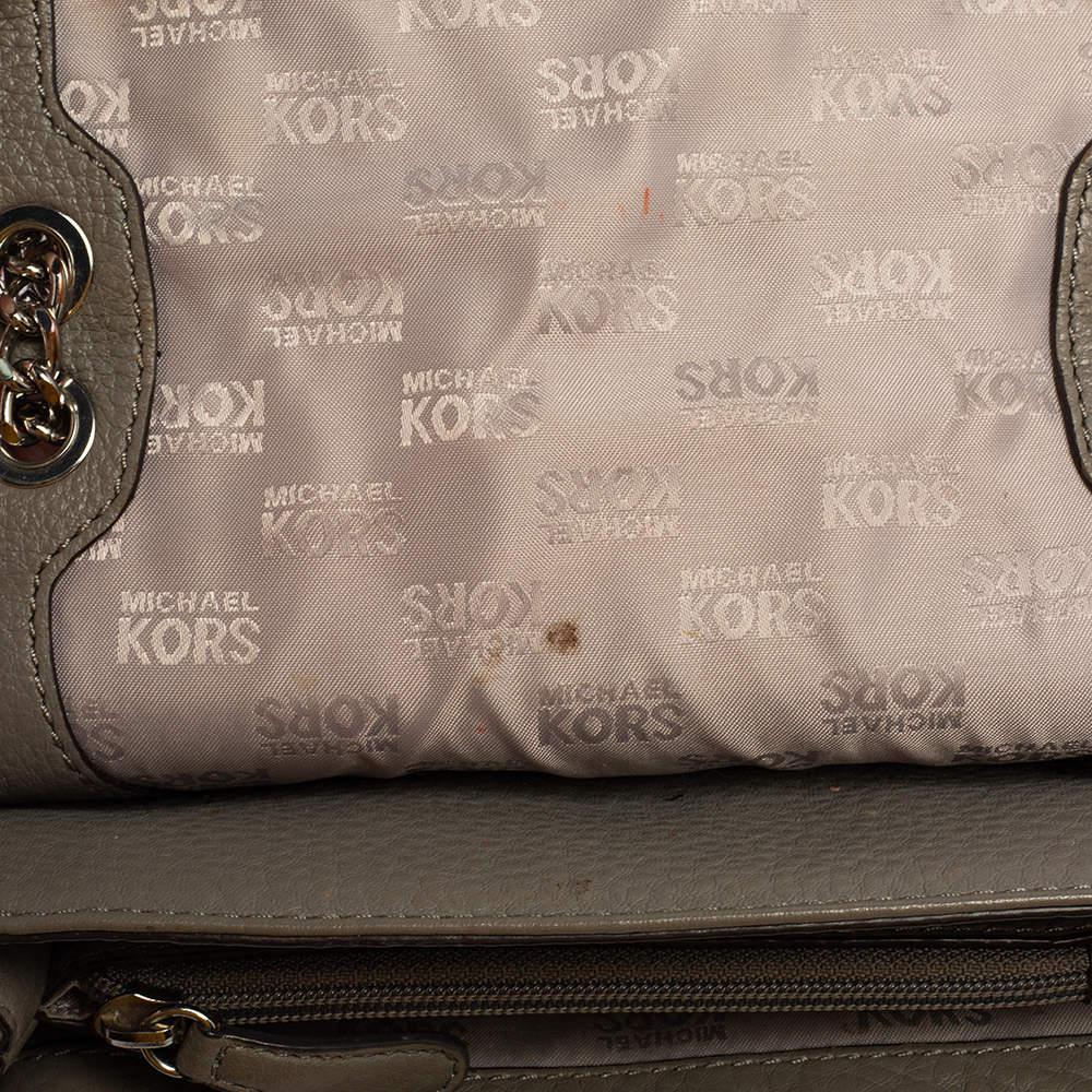 Michael Kors Grey Leather Sloan Flap Shoulder Bag商品第10张图片规格展示