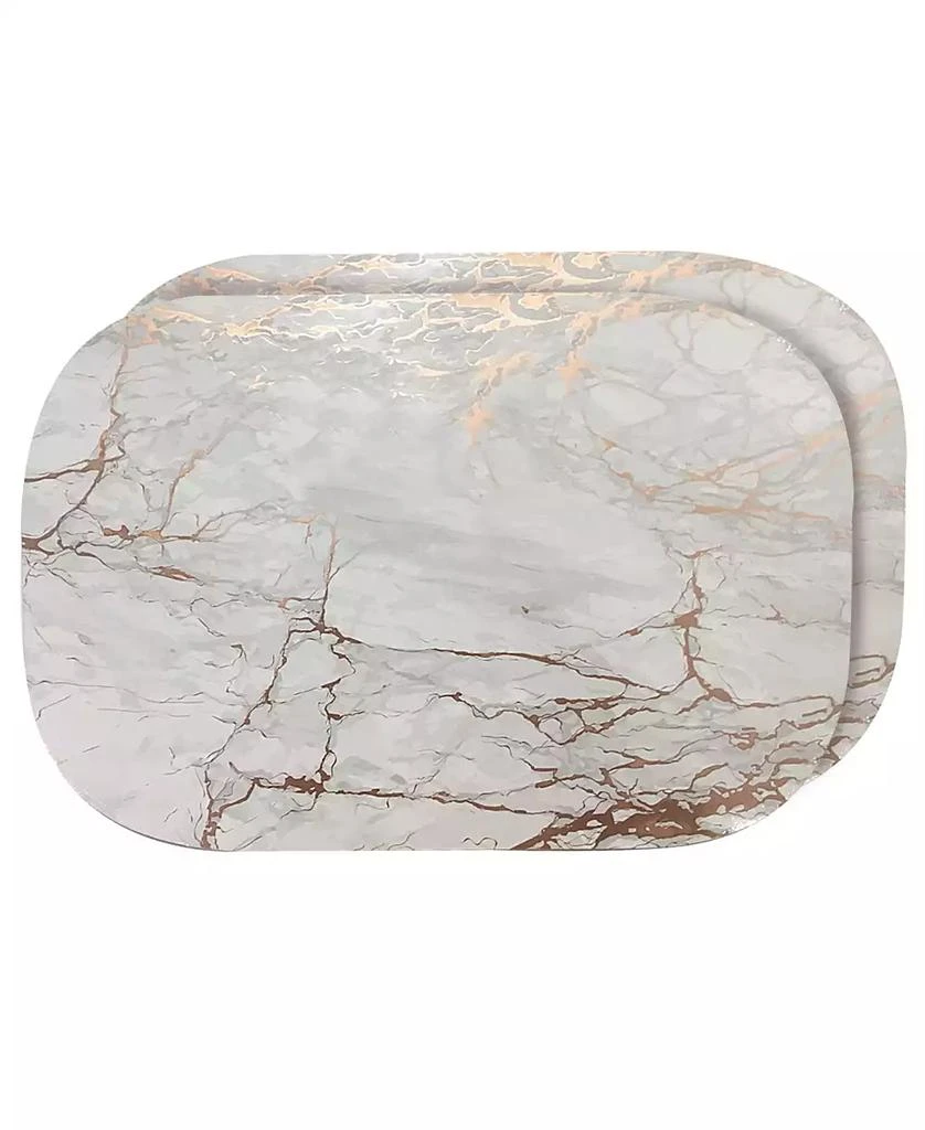 商品Dainty Home|Foiled Marble Granite Thick Cork Heat Resistant 12" x 18" Placemats - Set of 2,价格¥141,第1张图片