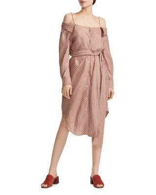 商品Maje|Rulylla Off-the-Shoulder Shirt Dress 衬衫连衣裙,价格¥657,第1张图片