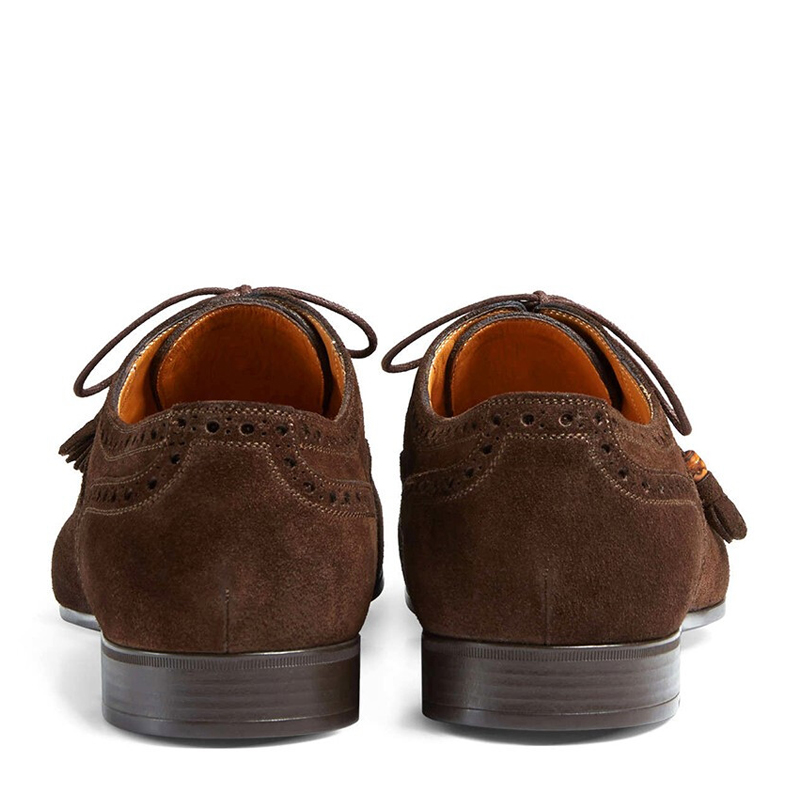 GUCCI 男士棕色麂皮系带休闲商务鞋 368440-CMA00-2140商品第2张图片规格展示