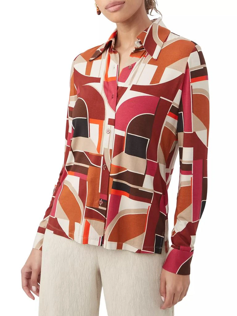 商品Trina Turk|Radio City Geometric Jersey Long-Sleeve Shirt,价格¥901,第3张图片详细描述