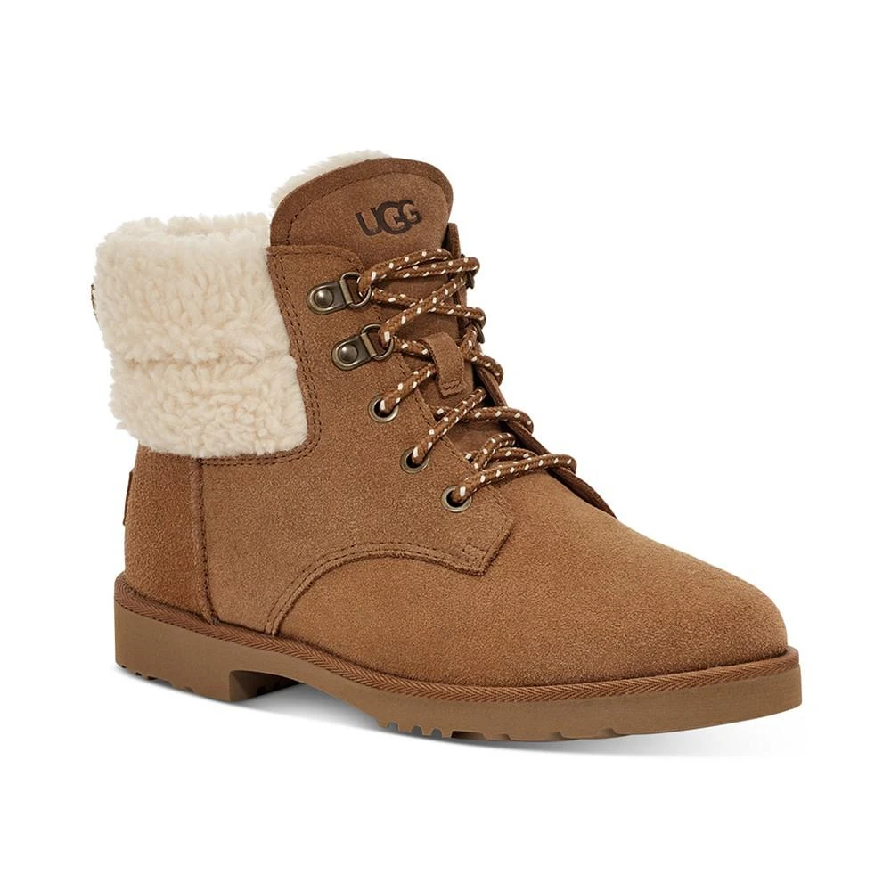 商品UGG|Women's Romely Heritage Lace-Up Plush-Cuff Boots,价格¥479,第1张图片