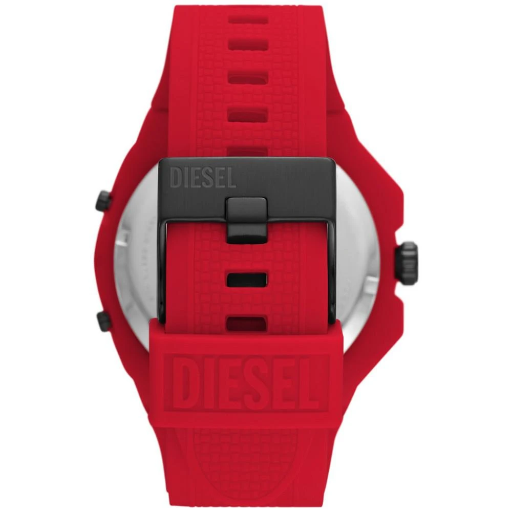 商品Diesel|Men's Chronograph Framed Red Silicone Strap Watch 51mm,价格¥624,第3张图片详细描述