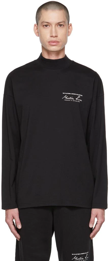 商品Martine Rose|Black Printed Long Sleeve T-Shirt,价格¥724,第1张图片