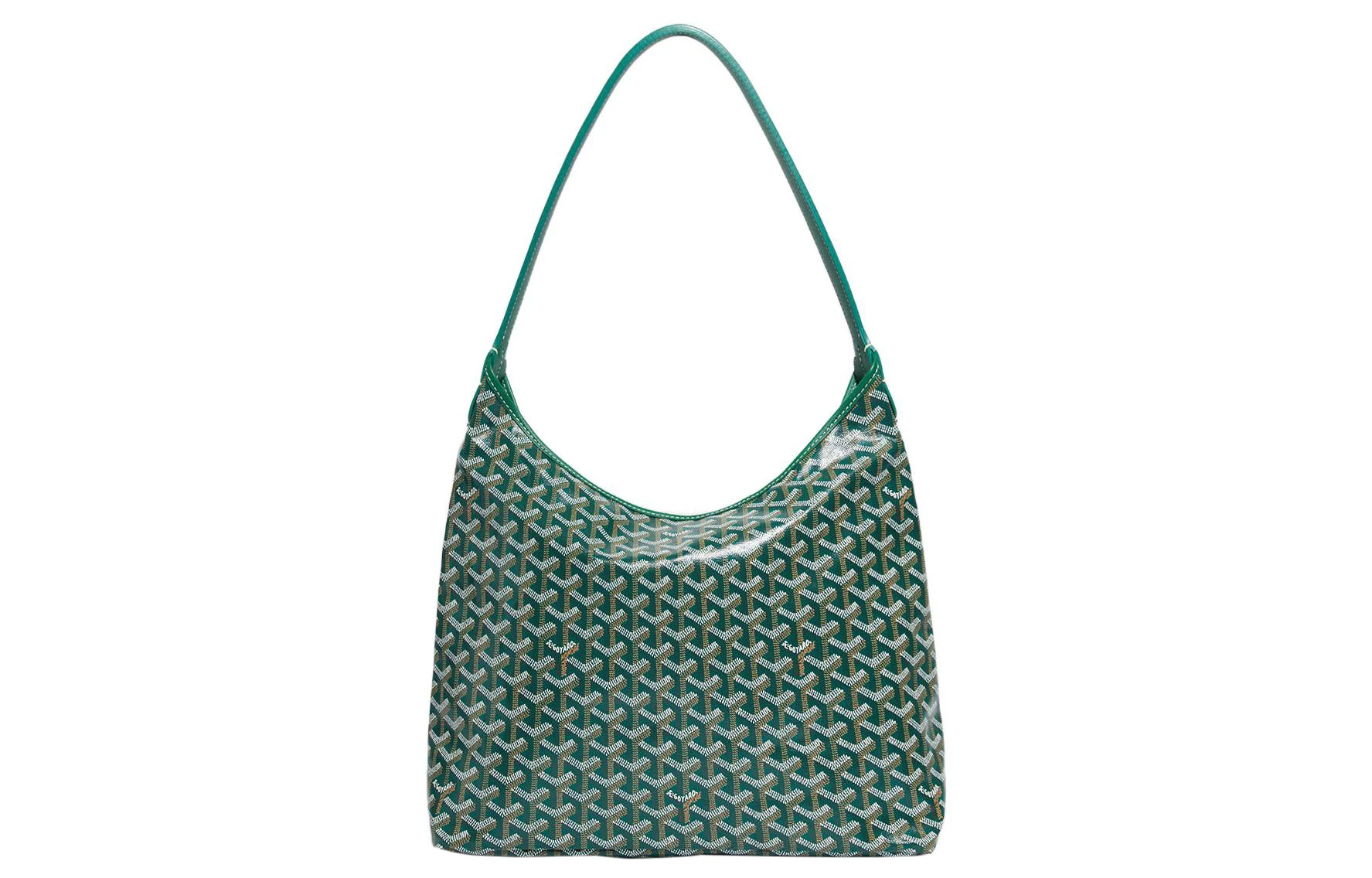 商品[国内直发] Goyard|Bohème Hobo Y字老花满印抗压皮革手柄 帆布拼牛皮 腋下包子母包手提单肩包 女款 绿色/浅蓝小爱心版,价格¥20951,第4张图片详细描述