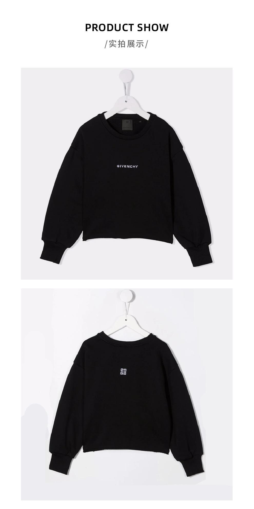 商品Givenchy|大童款 黑色logo印花圆领卫衣【香港仓极速发货】,价格¥1732,第6张图片详细描述