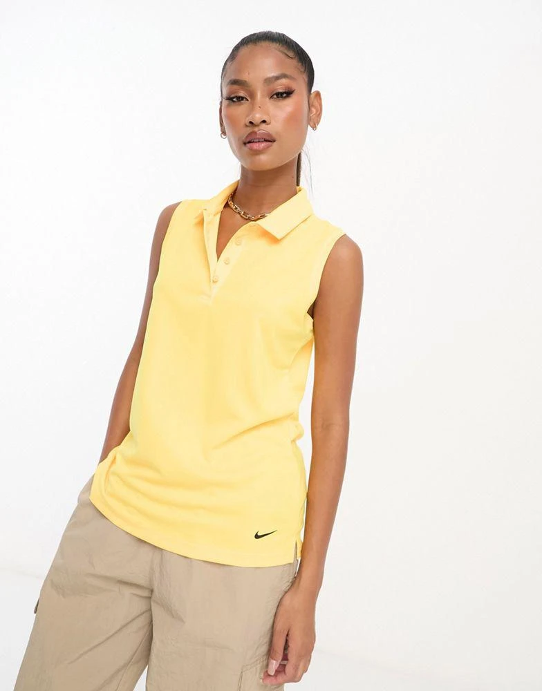 商品NIKE|Nike Golf Victory Dri-Fit sleeveless polo in yellow,价格¥361,第1张图片