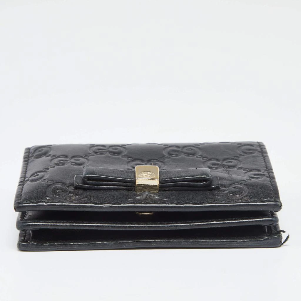 Gucci Black Guccissima Leather Bow Flap Card Case 商品