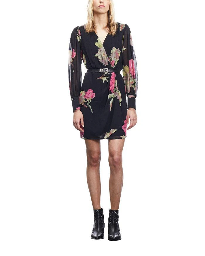 商品The Kooples|Rose Surplice Neck Mini Dress,价格¥1081,第4张图片详细描述