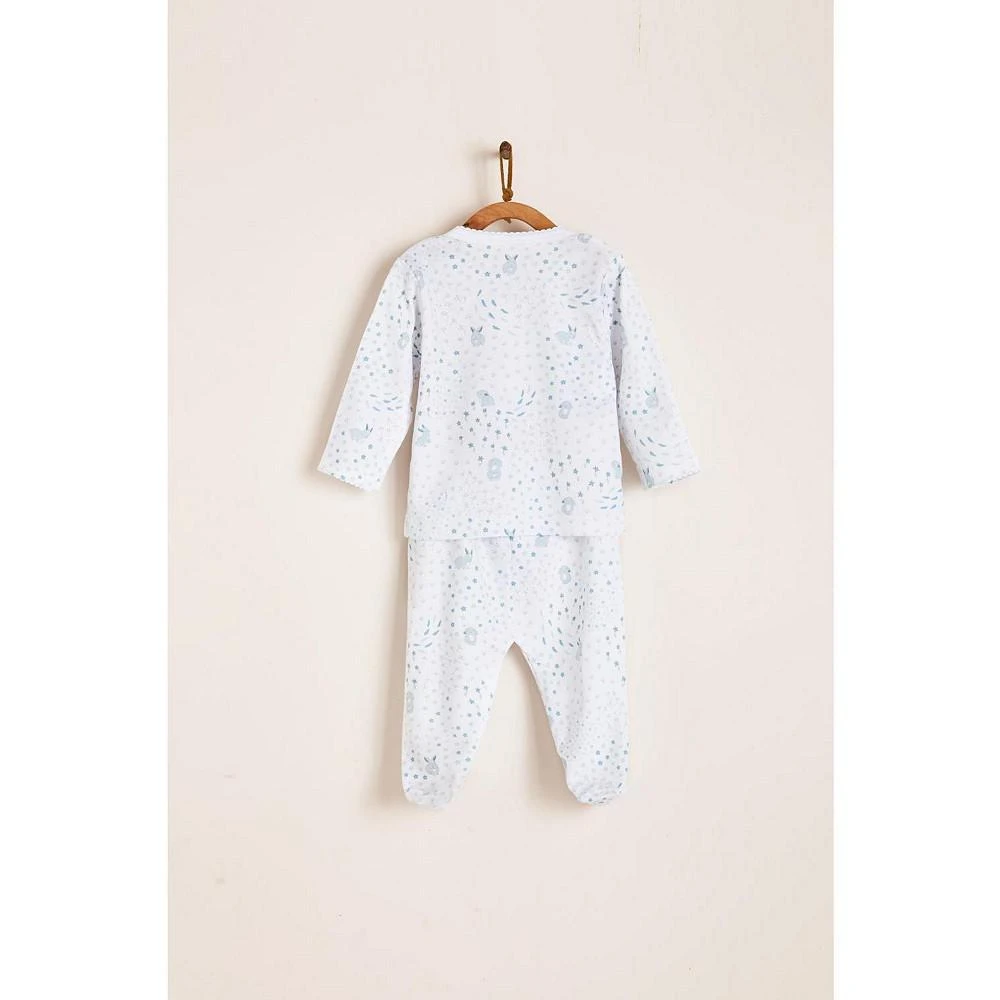 商品babycottons|Boys Premium Softest Peruvian Pima Cotton Farm Footed Pajama In Blue for Infants,价格¥335,第3张图片详细描述