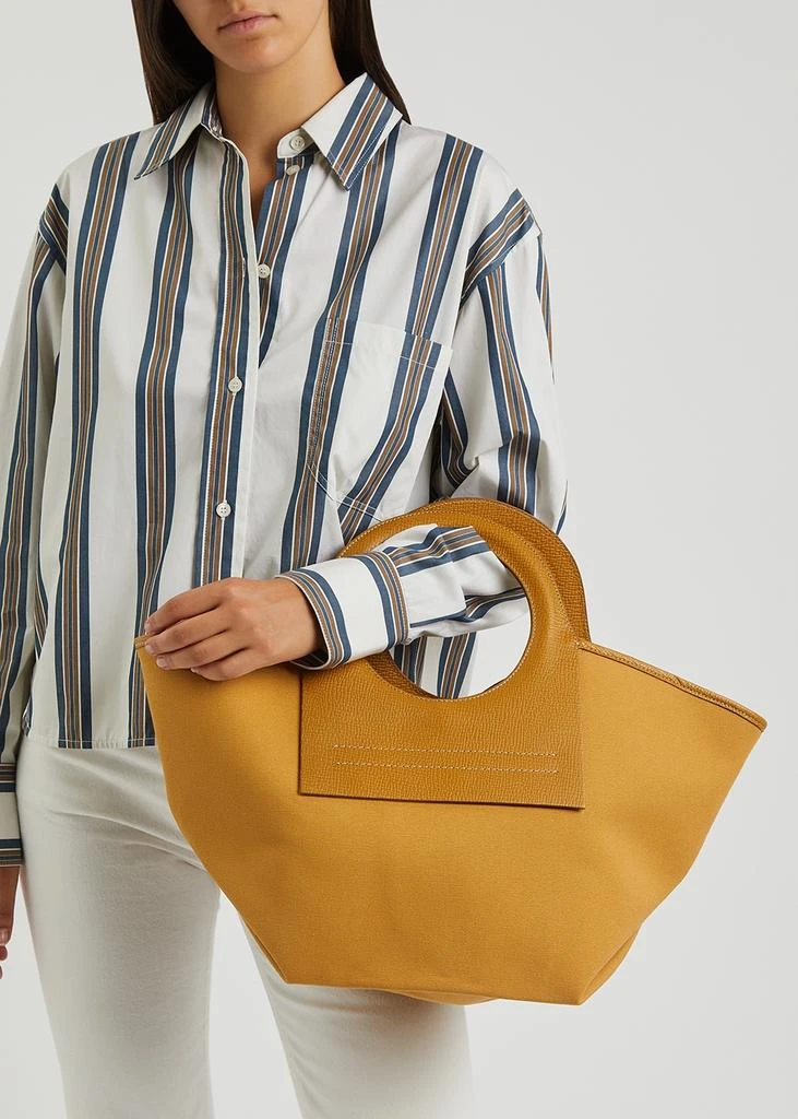 商品Hereu|Cala small camel leather and canvas tote,价格¥1502,第5张图片详细描述
