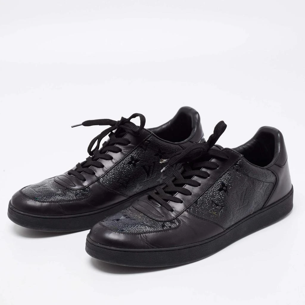 商品[二手商品] Louis Vuitton|Louis Vuitton Black Leather Rivoli Monogram Low Top Sneakers Size 44,价格¥3342,第2张图片详细描述