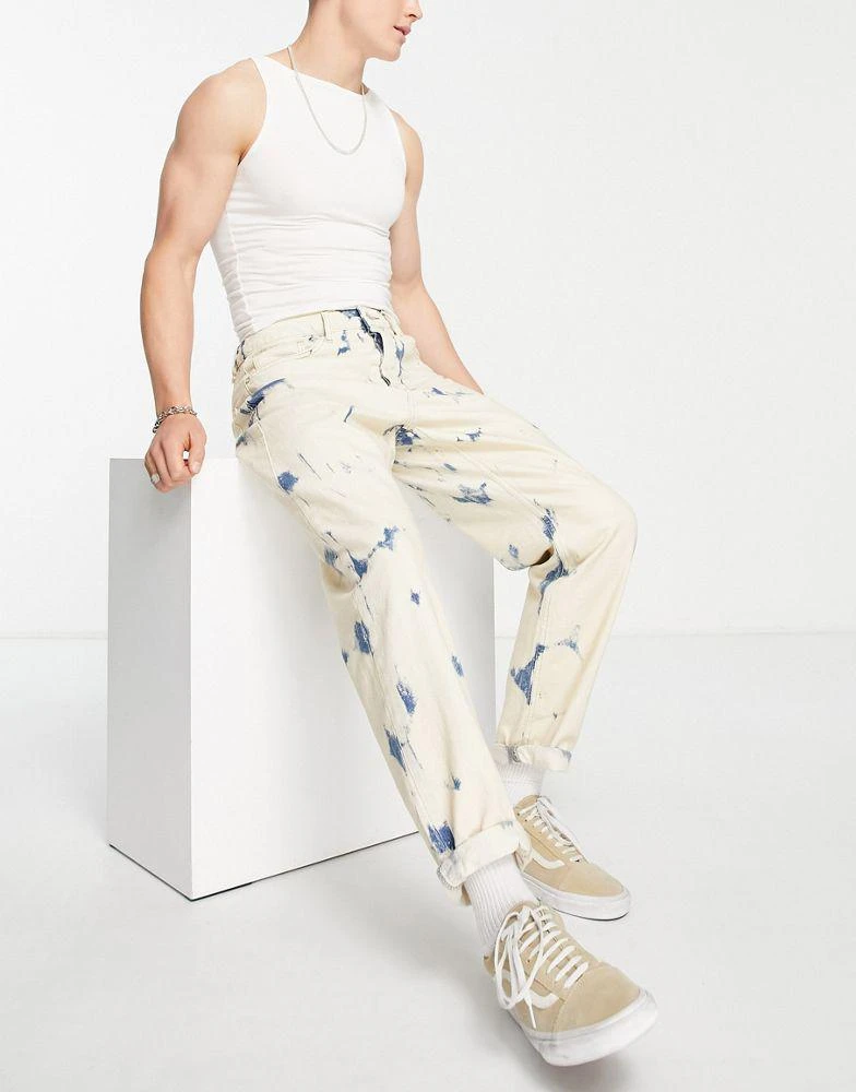 商品Topman|Topman relaxed  jeans in light wash blue,价格¥310,第4张图片详细描述