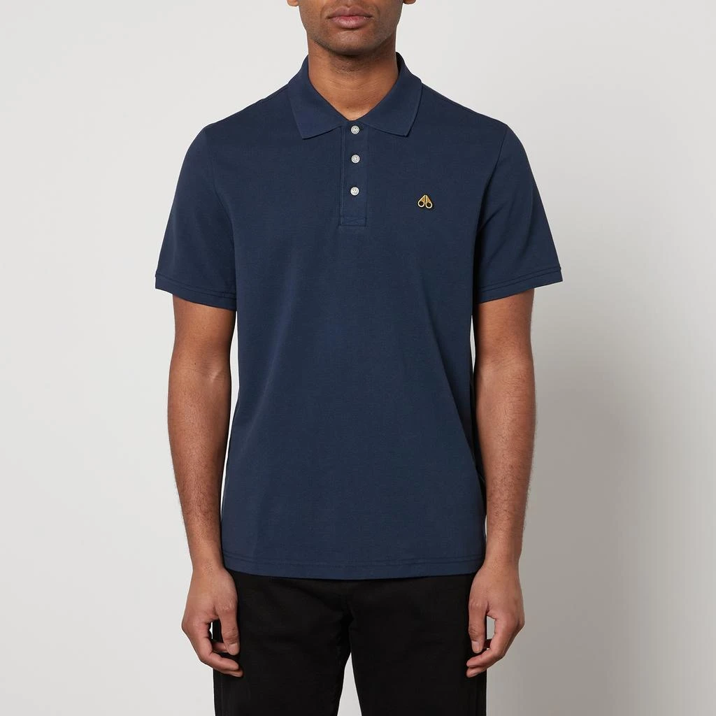 商品Moose Knuckles|Moose Knuckles Gold Logo-Appliquéd Cotton-Piqué Polo Shirt,价格¥1162,第1张图片