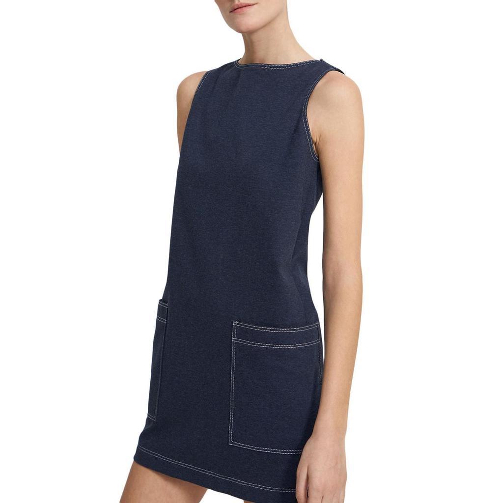 Theory Womens Mod Denim Knit Mini Shift Dress商品第1张图片规格展示