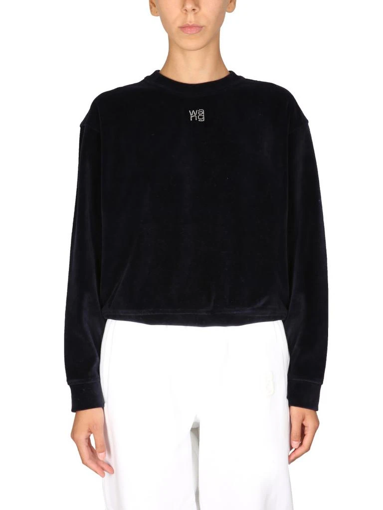 商品Alexander Wang|SOFT VELOUR CREWNECK SWEATSHIRT,价格¥2693,第1张图片