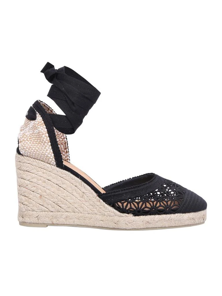 商品CASTAÑER|CASTAÑER CASAL FLORAL-LACE WEDGE HEEL ESPADRILLES,价格¥1032,第1张图片