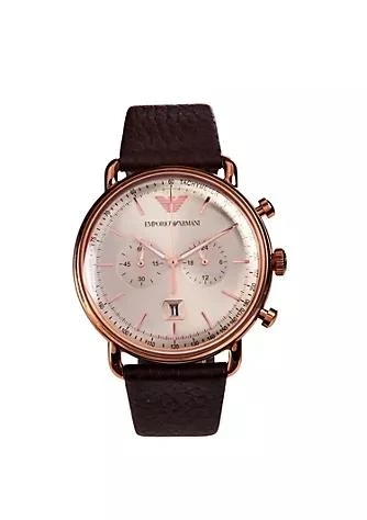 商品Emporio Armani|Armani Emporio Armani Mens Aviator Ar11106 Rose Gold Leather Japanese Quartz Dress Watch,价格¥1103,第1张图片