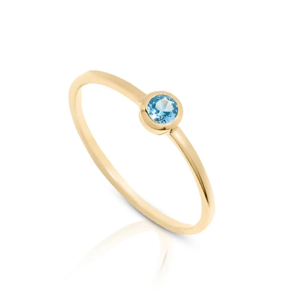 14K Gold Vermeil Birthstone 3MM Cubic Zirconia Solitaire Ring 商品