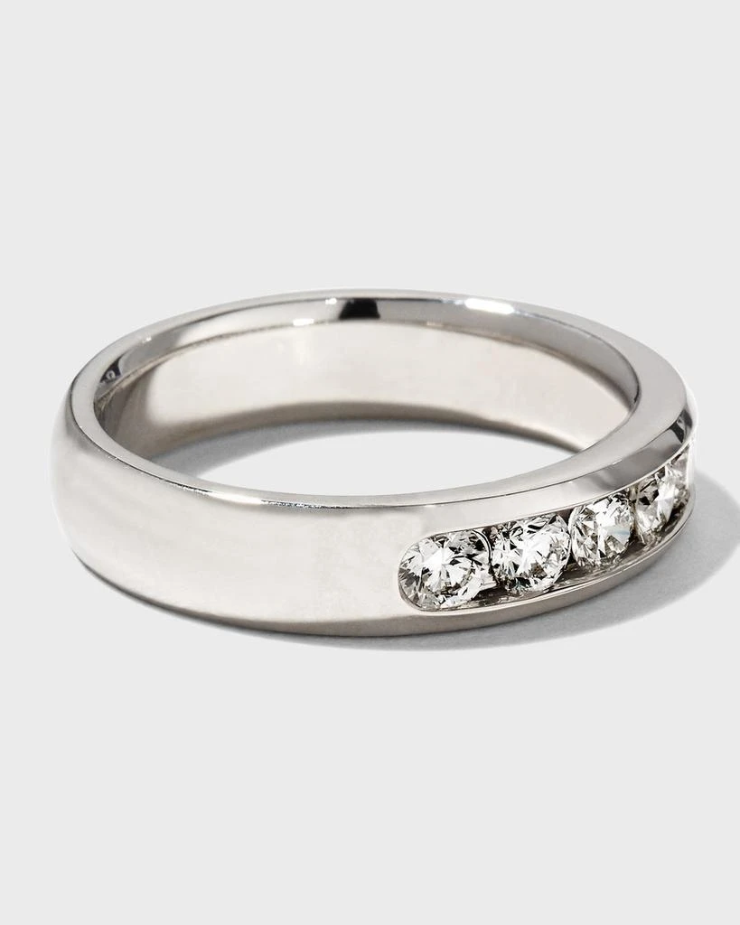 商品Neiman Marcus Diamonds|Men's 18k White Gold Round 7-Diamond Ring, Size 10.25, 1.33tcw,价格¥61748,第4张图片详细描述