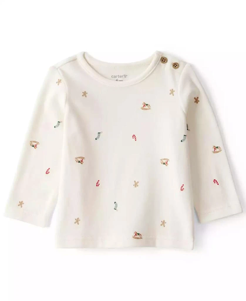 商品Carter's|Baby Boys 2-Piece Gingerbread T-Shirt and Overalls Set,价格¥106,第3张图片详细描述