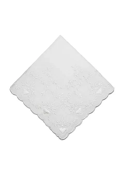 商品belk|Womens Soft Cotton Bridal Heart Embroidered Handkerchief,价格¥127,第1张图片