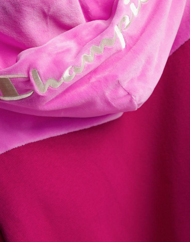 商品CHAMPION|Champion colourblock velour hoodie in pink and red,价格¥340,第6张图片详细描述