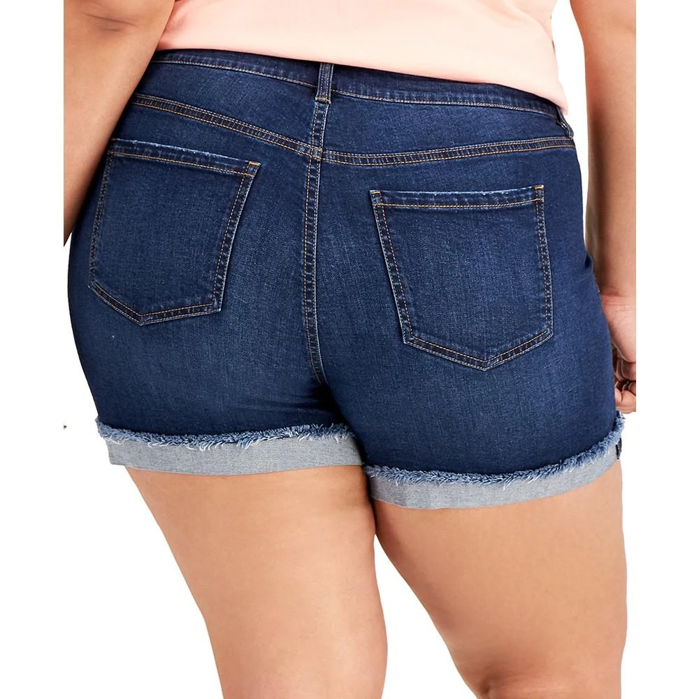 商品Celebrity Pink|Trendy Plus Size Cuffed Denim Shorts,价格¥117,第5张图片详细描述