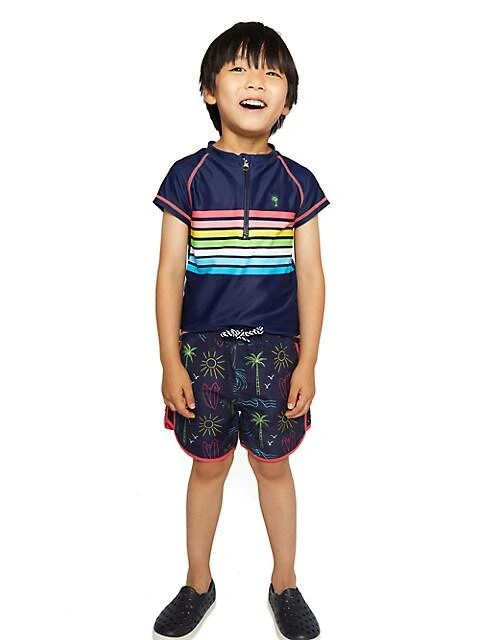 Little Boy's Rashguard &amp; Boardshorts Set 商品