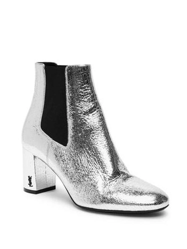 商品Yves Saint Laurent|Saint Laurent - Loulou Metallic Leather Block Heel Chelsea Booties,价格¥2985,第1张图片