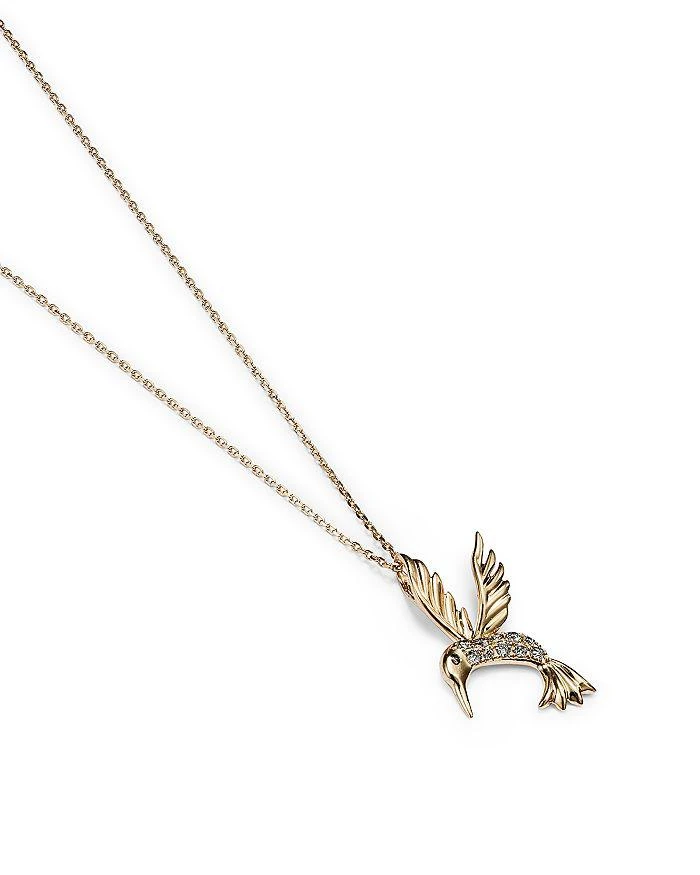 商品Bloomingdale's|Diamond Hummingbird Pendant Necklace in 14K Yellow Gold, 0.09 tcw,价格¥7180,第3张图片详细描述