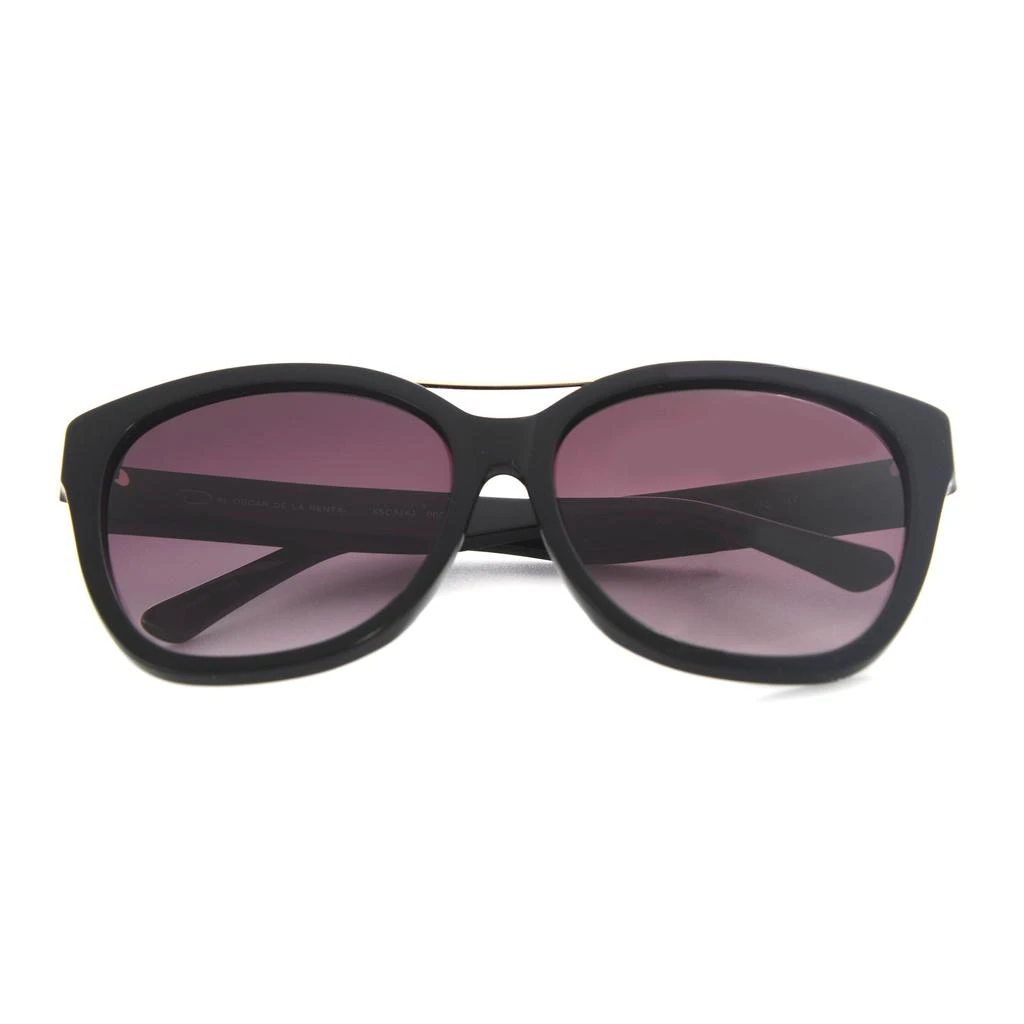 商品Oscar de la Renta|Oscar De La Renta Acetate Black Rose Gradient Oversize Sunglasses SSC5163CEI-001,价格¥455,第1张图片