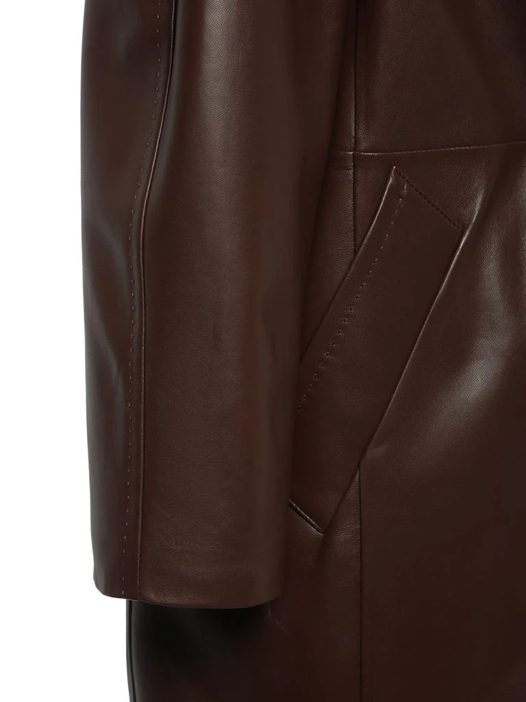 商品Max Mara|Ussuri Double Breasted Leather Long Coat,价格¥14778,第5张图片详细描述