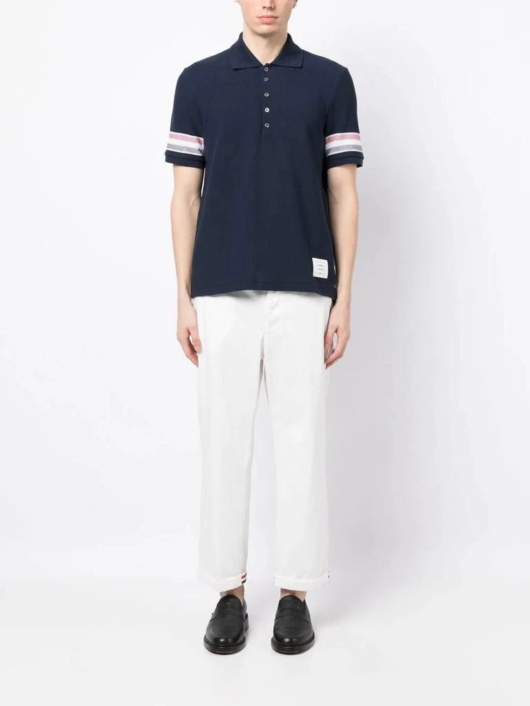 商品Thom Browne|THOM BRWONE MEN SHORT SLEEVE POLO IN TEXTURED COTTON W/ ENG RWB STRIPE,价格¥3265,第3张图片详细描述