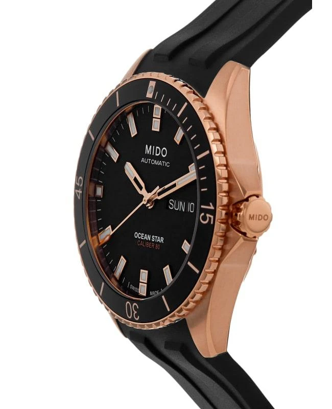 商品MIDO|Mido Ocean Star 200 Black Dial Rubber Strap Men's Watch M026.430.37.051.00,价格¥6329,第3张图片详细描述