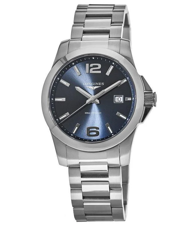 商品Longines|Longines Conquest Quartz Blue Dial Stainless Steel Men's Watch L3.759.4.96.6,价格¥5463,第1张图片